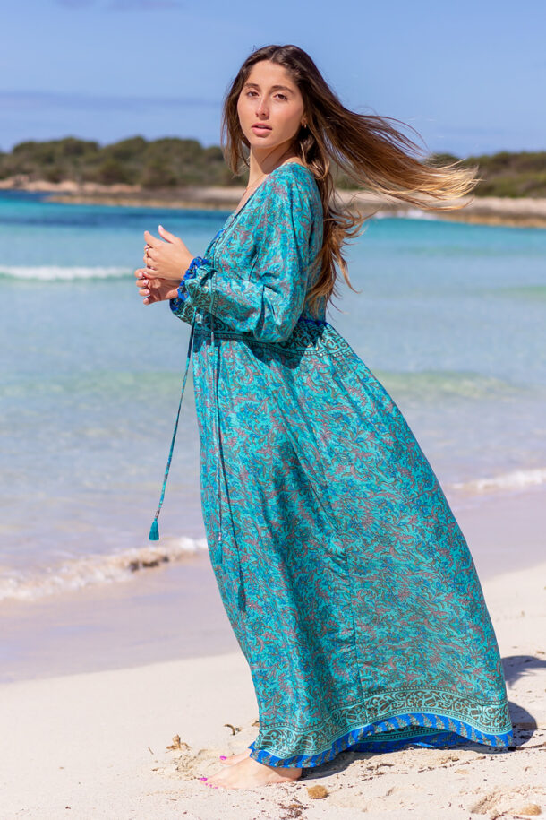 Alternative view of Vestido Marena turquesa