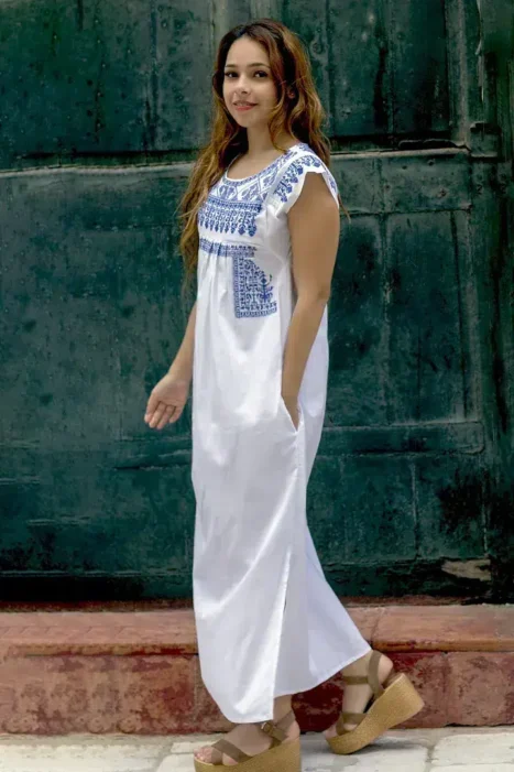 Alternative view of Vestido Aura largo azul