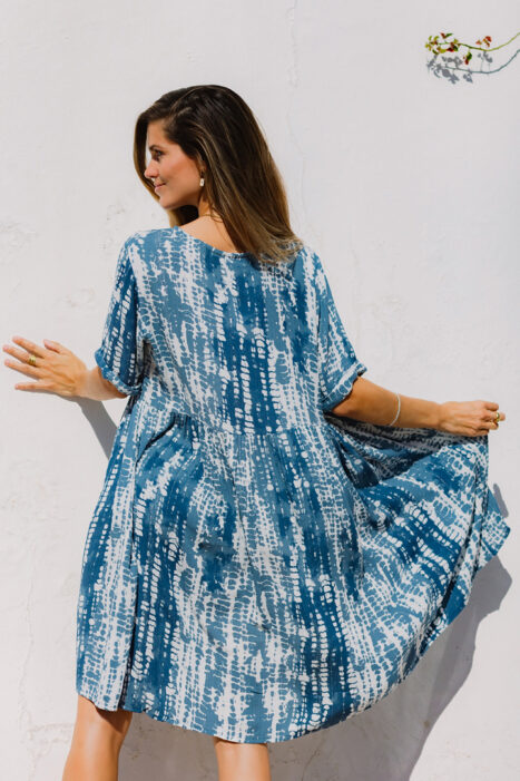 Alternative view of Vestido Yuna índigo