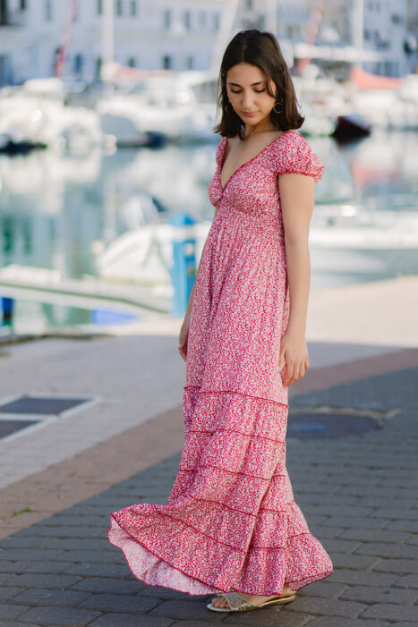 Alternative view of Vestido Eiko largo rojo