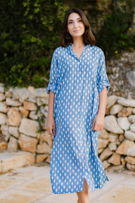 Vestido Kala largo blu