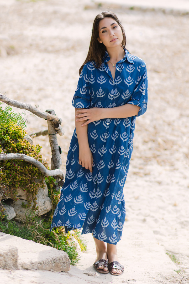 Vestido Kala largo índigo