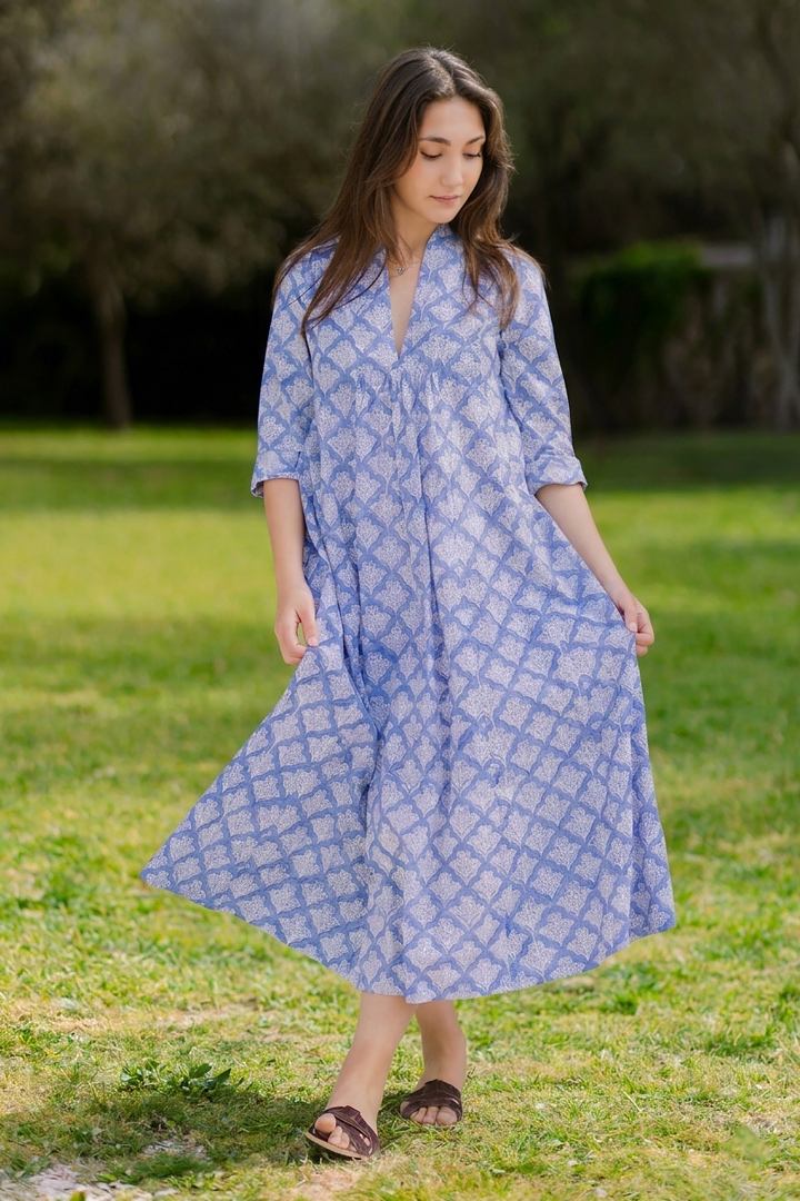 Vestido largo Goa celeste