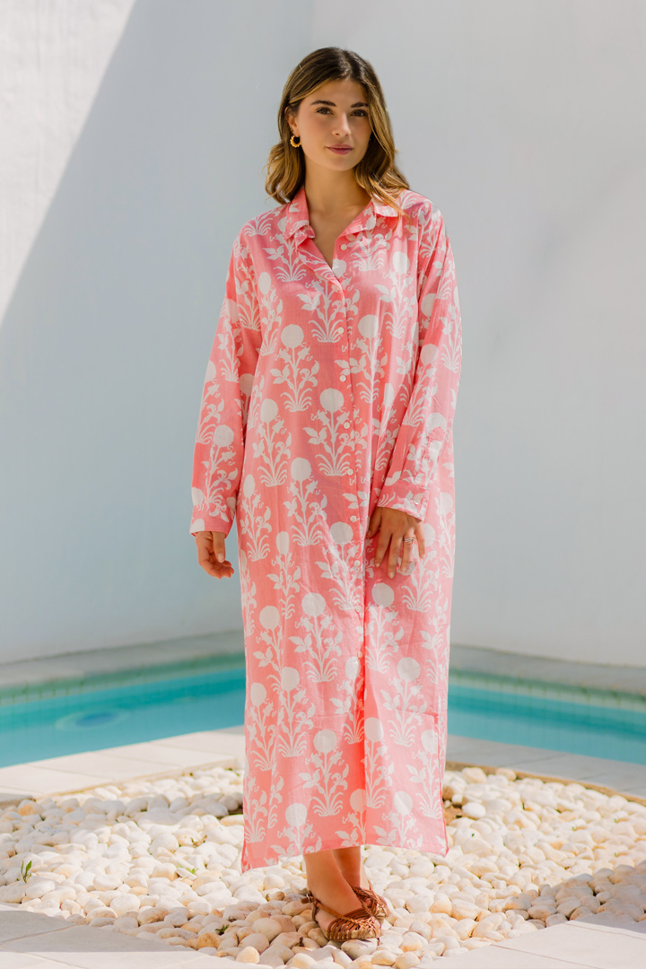 Vestido Kala largo rosa palo