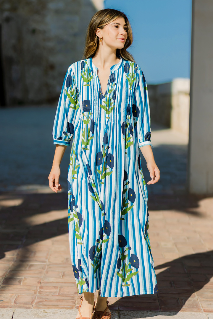 Vestido Mira midi azul